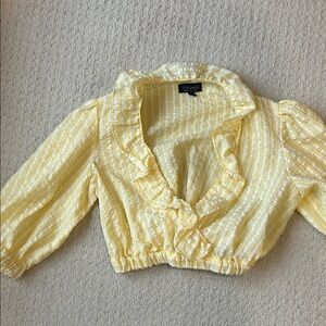 Topshop Yellow Textured Blouse